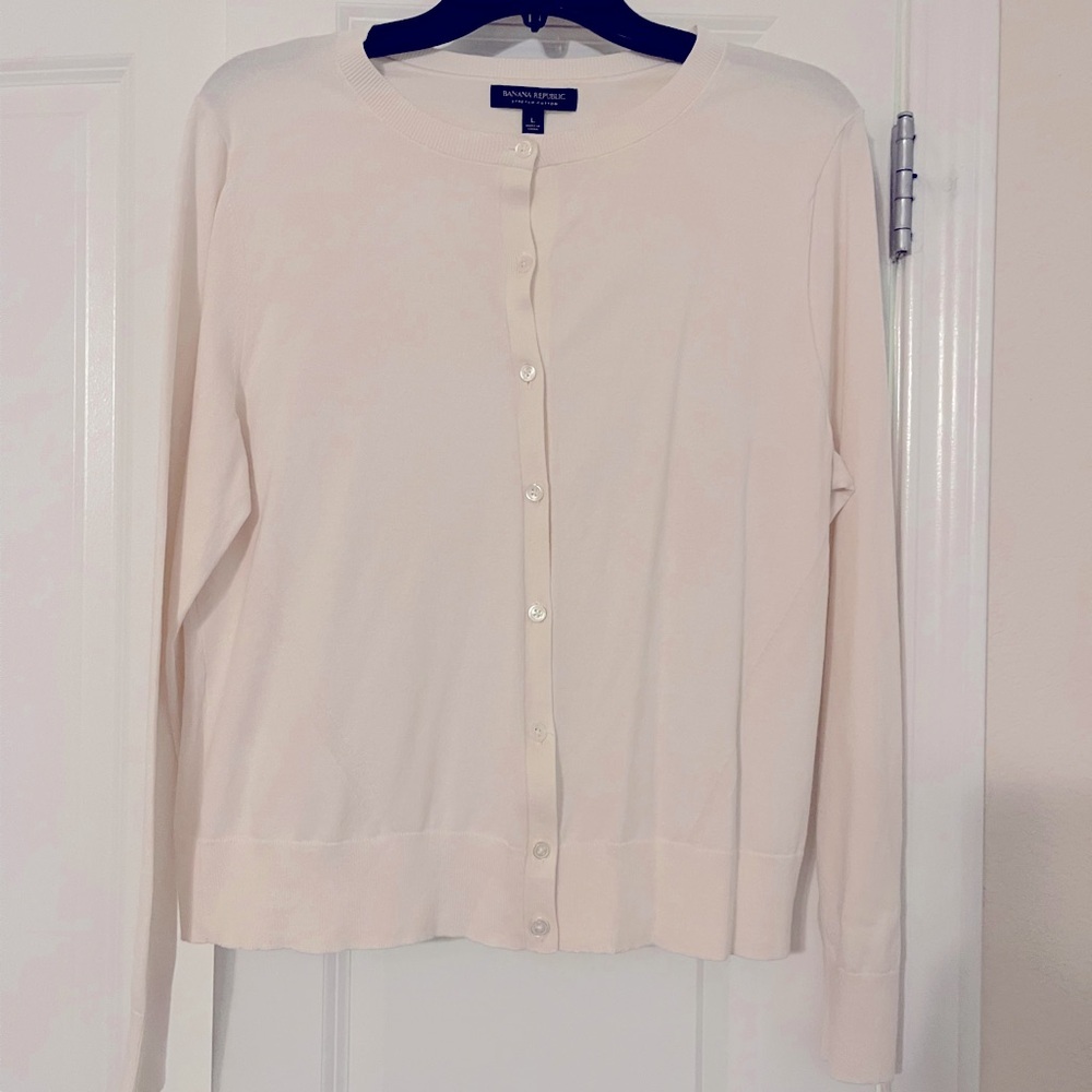 Banana Republic Ivory / cream cardigan size L